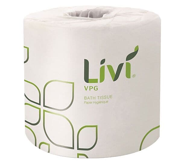 Livi VPG 2-Ply Standard Toilet Paper, White, 500 Sheets/Roll, 96 Rolls/Carton
