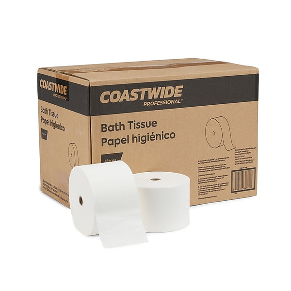 Coastwide Professional J-Series 2-Ply Small Core Bath Tissue, White, 1500 Sheets/Roll, 18 Rolls/Carton