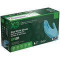 Ammex X3 Nitrile Gloves, Latex Free, Blue