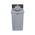 Rubbermaid Slim Jim Single-Stream Recycling Station, 33 Gallon, Gray/Black