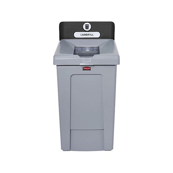 Rubbermaid Slim Jim Single-Stream Recycling Station, 33 Gallon, Gray/Black