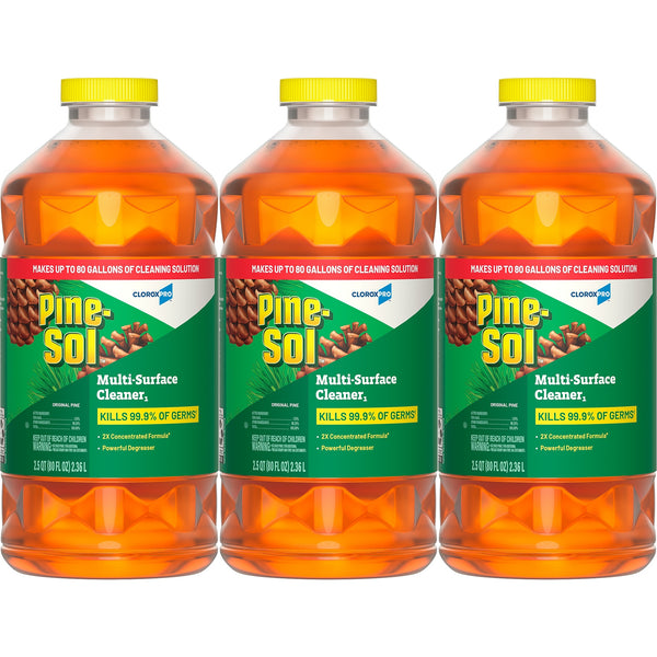 Pine-Sol Multi-Surface Cleaner Degreaser, Original Pine Scent, 80 fl. oz., 3/Carton