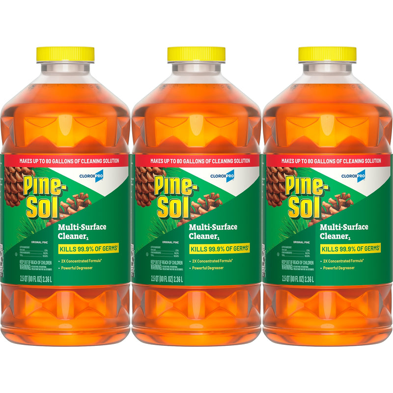 Pine-Sol Multi-Surface Cleaner Degreaser, Original Pine Scent, 80 fl. oz., 3/Carton