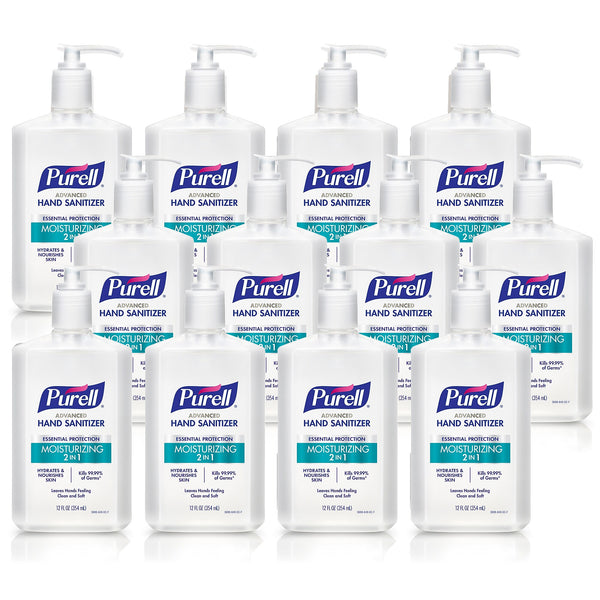 Purell 2in1 Moisturizing Advanced 70% Alcohol Gel Hand Sanitizer, 12 oz., 12/Carton