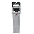 Rubbermaid Slim Jim Single-Stream Recycling Station, 23 Gallon, Landfill, Gray/Black