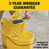 Rubbermaid WaveBrake 2.0 Janitorial Side-Press Bucket and Wringer, 26 Quart, Yellow