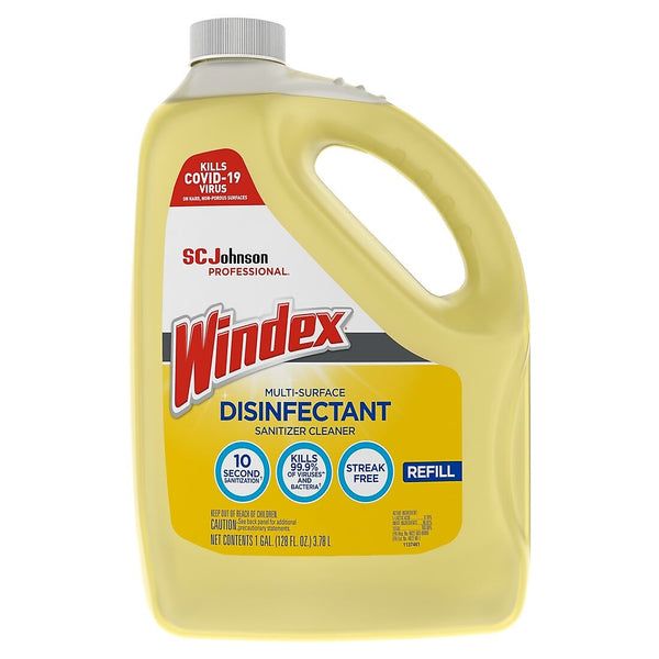 Windex Multi-Surface Disinfectant Sanitizer Cleaner Refill, Citrus, 128 oz