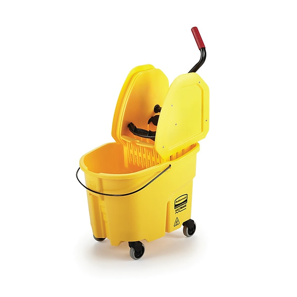 Rubbermaid WaveBrake 2.0 Janitorial Down-Press Bucket and Wringer, 35 Quart