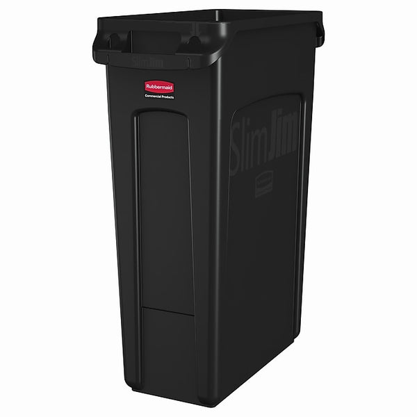 Rubbermaid Commercial FG354060BLA Slim Jim 23 Gal Black Trash Can
