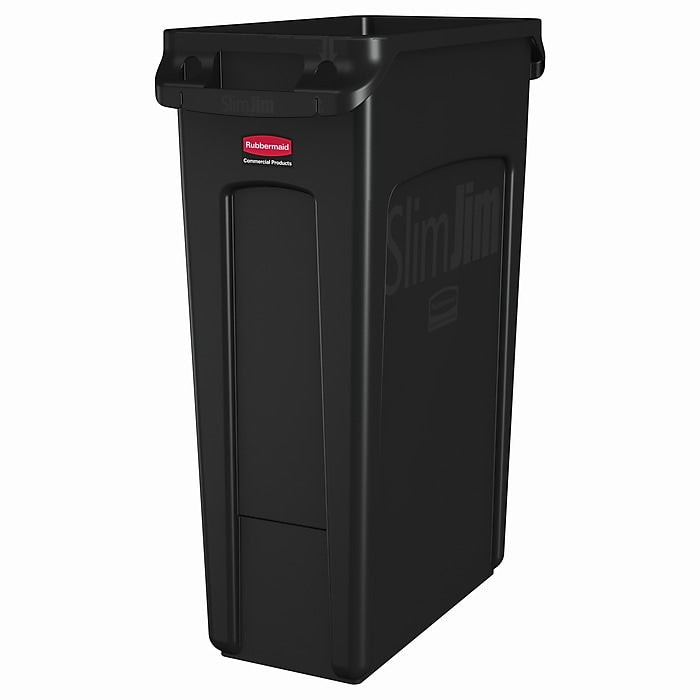 Rubbermaid Commercial FG354060BLA Slim Jim 23 Gal Black Trash Can