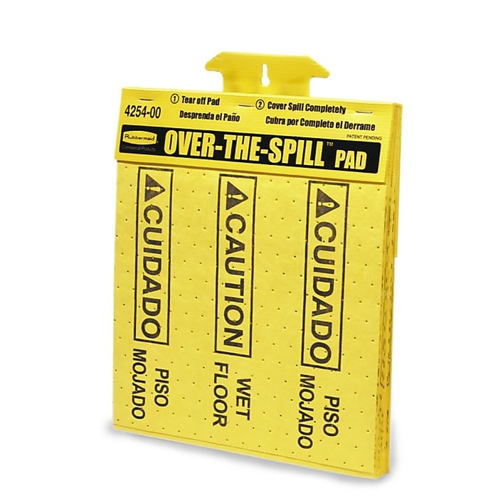 Rubbermaid "Over-The-Spill" Pad Tablet, 17" x 14", Yellow, 25/Pack