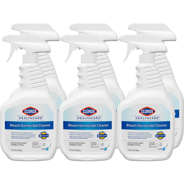 Clorox Healthcare Bleach Germicidal Cleaner Spray, Unscented, 32 oz., 6/Carton