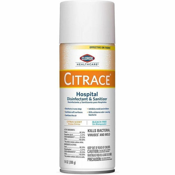 Clorox Healthcare Citrace Hospital Disinfectant & Deodorizer, Citrus Scent, 14 oz., 12/Carton