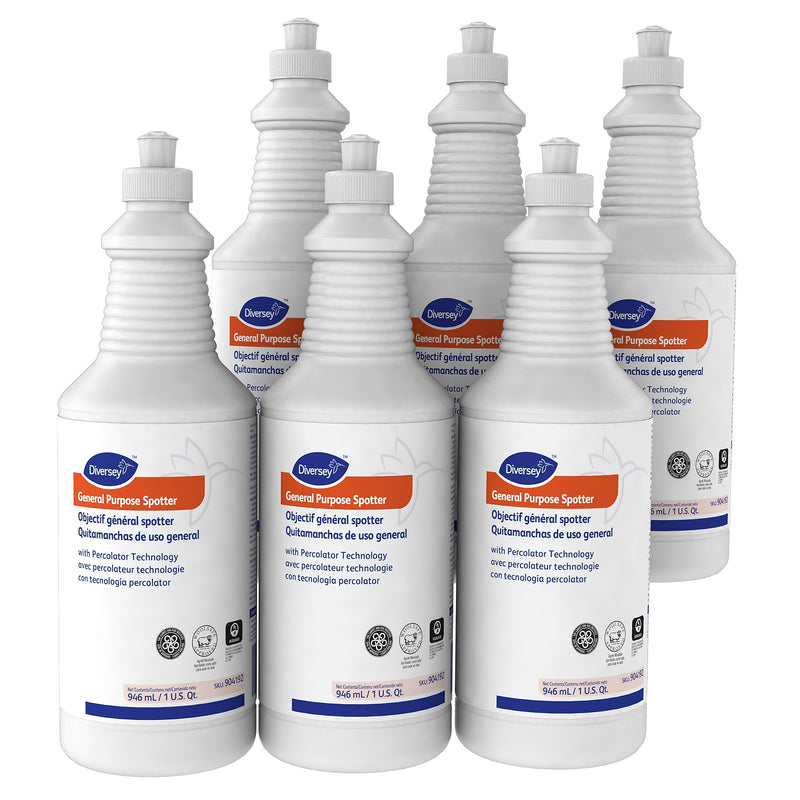 Diversey Carpet Spot & Stain Remover Liquid, Floral Fresh, 32 oz., 6/Carton
