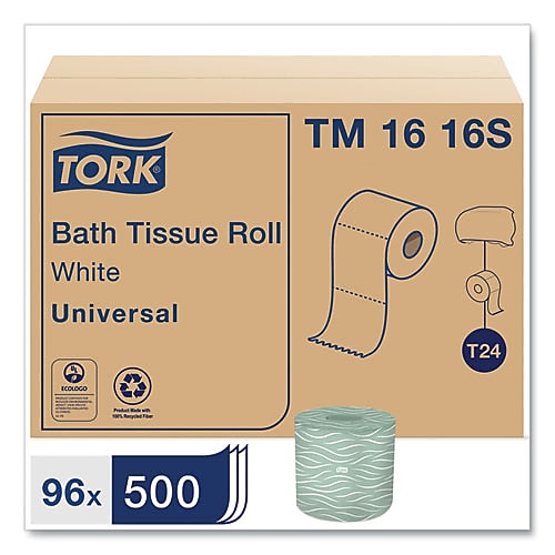 Tork Universal Bath Tissue, 2-Ply, 500 Sheets/roll, 96 Rolls/carton