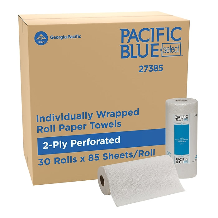 Pacific Blue Select Paper Towels, 2-ply, 85 Sheets/Roll, 30 Rolls/Carton
