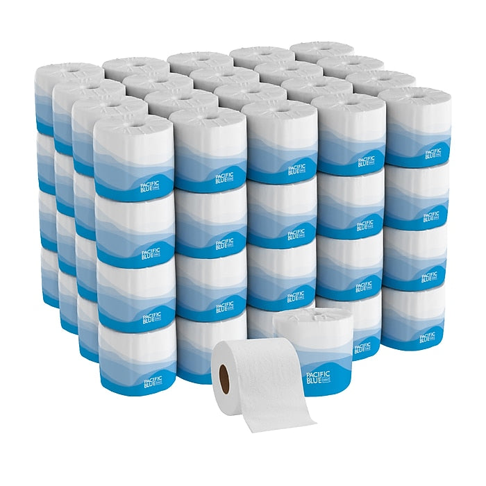 Pacific Blue Select Standard Toilet Paper, 2-Ply, White, 550 Sheets/Roll, 80 Rolls/Carton