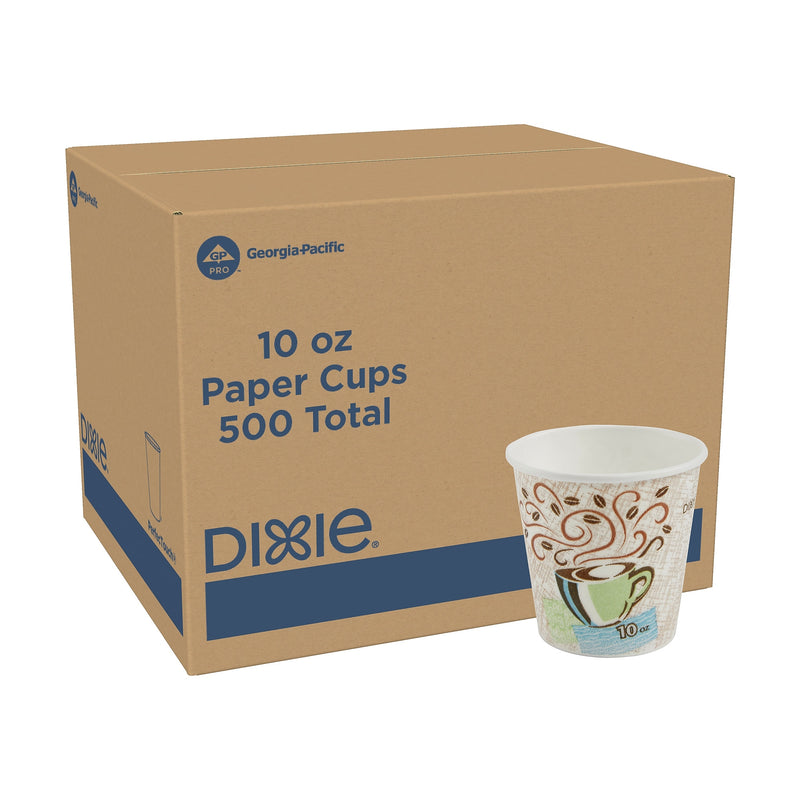 Dixie PerfecTouch Insulated Paper Hot Cups, 10 oz, Coffee Haze, 500/Carton