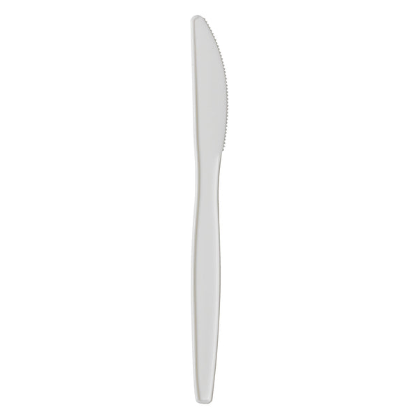 Dixie Medium-Weight Plastic Knife, 6-1/4", White, 1000/Pack