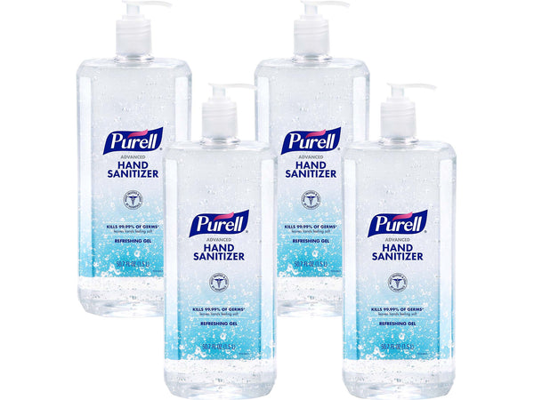 PURELL Advanced 70% Alcohol Gel Hand Sanitizer, Clean Scent, 1.5 L, 4/Pack