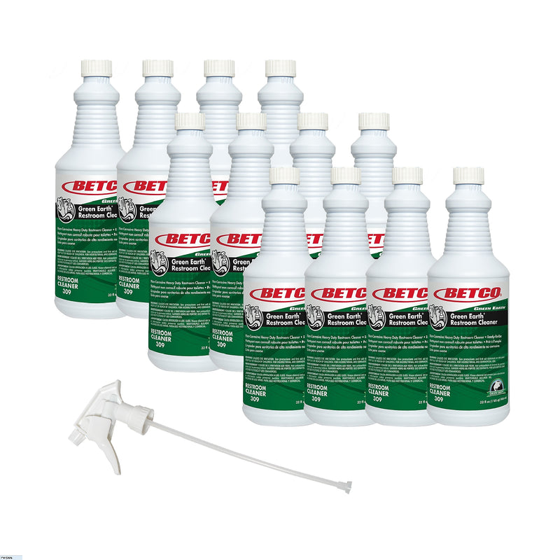 Betco Green Earth RTU Restroom Cleaner, Mint, 32 oz., 12/Carton