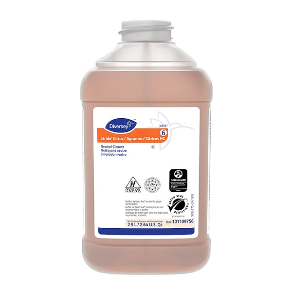 Stride HC Multipurpose Cleaner for Diversey J-Fill Systems, Citrus Scent, 2.5 L, 2/Carton