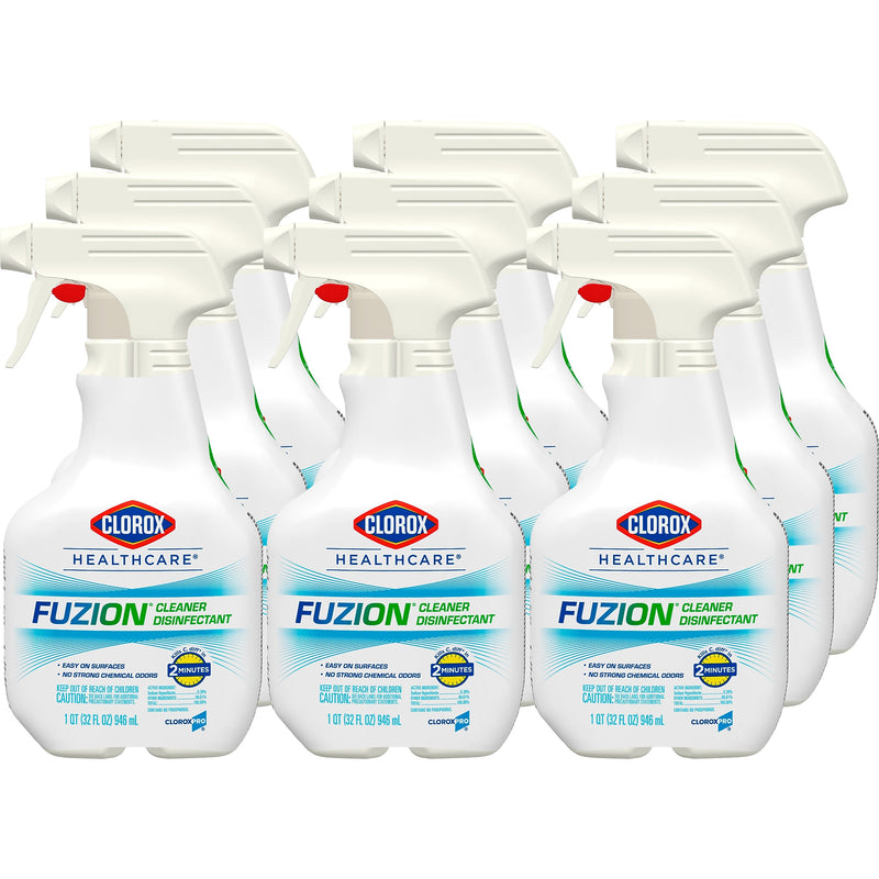 Clorox Healthcare Fuzion All-Purpose Cleaners & Spray Disinfectant, Unscented, 32 oz., 9/Carton