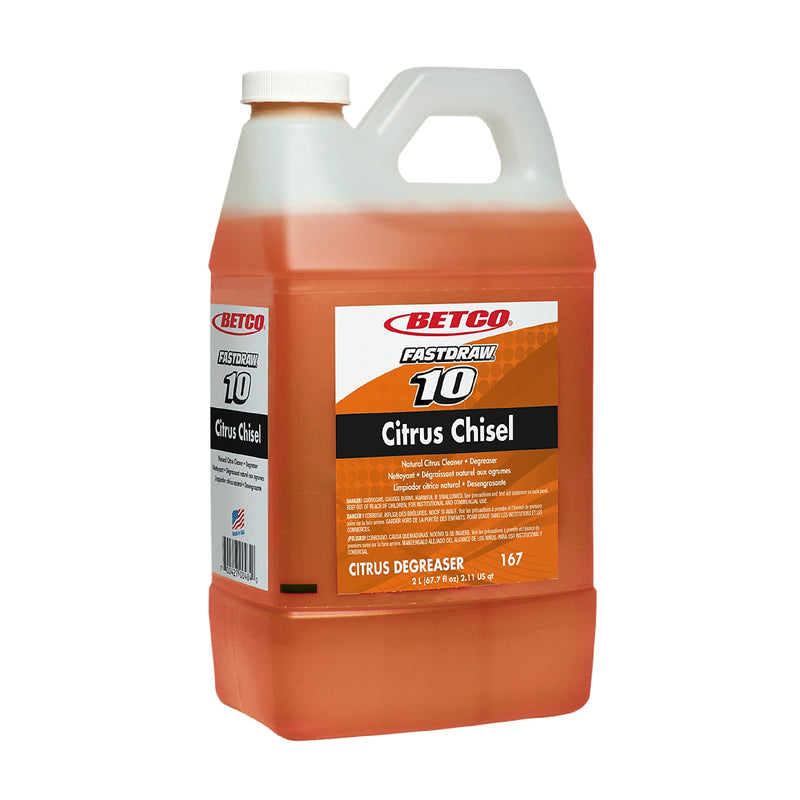 Betco Fastdraw 10 Citrus Chisel Cleaner/Degreaser, Citrus Scent, 67.6 oz., 4/Carton