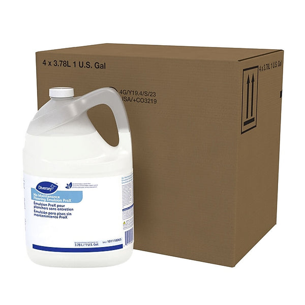 Diversey No Maintenance Flooring Emulsion ProX Floor Cleaner & Restorer, Characteristic Scent, 4/Carton