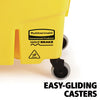 Rubbermaid WaveBrake 2.0 Janitorial Side-Press Bucket and Wringer, 26 Quart, Yellow