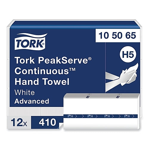 Tork Peakserve Multifold Paper Towels, 1-ply, 410 Sheets/pack, 12 Packs/carton