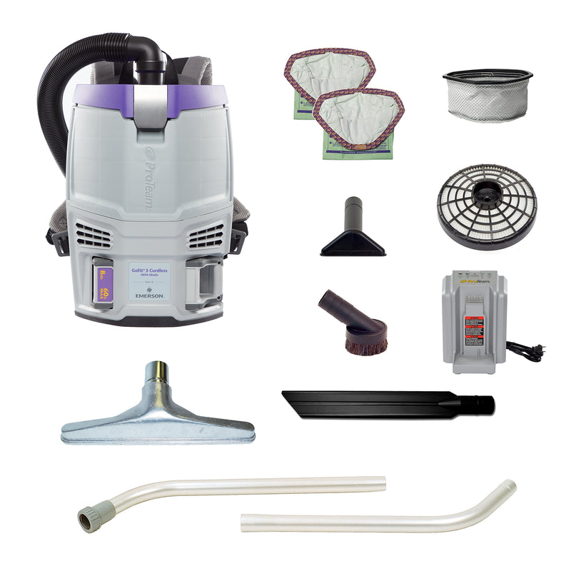 ProTeam GoFit 3 Cordless Backpack Vacuum, Gray