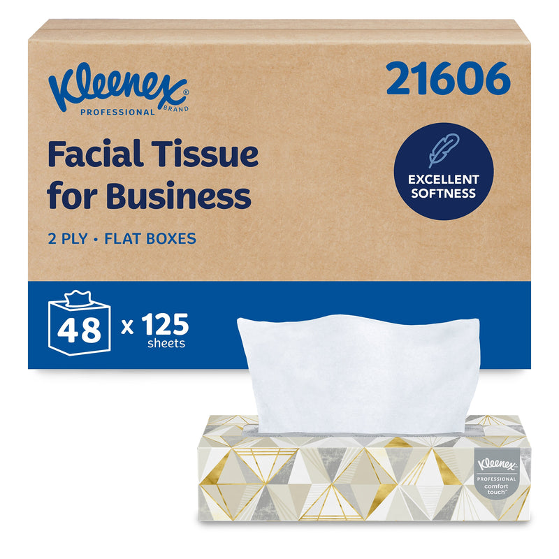 Kleenex Professional Facial Tissue, 2-Ply, White, 125 Tissues/Box, 48 Boxes/Carton