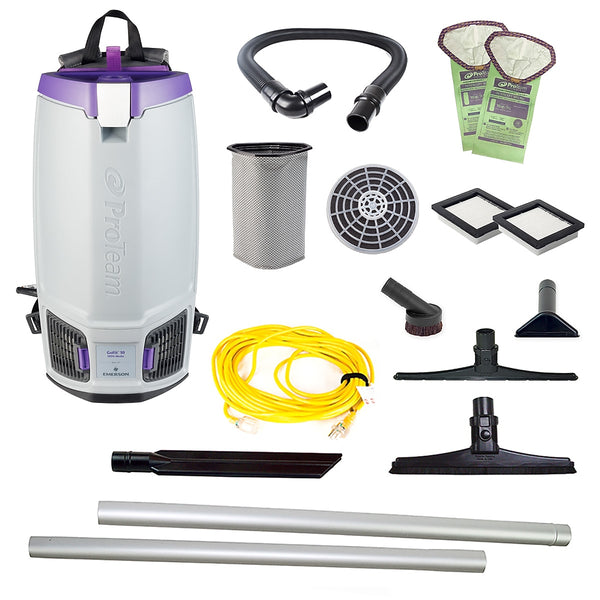 ProTeam GoFit 10 Backpack Vacuum with 15" Carpet & Hard Surface Sidewinder Tool Kit
