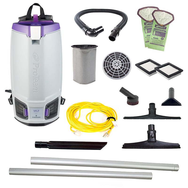 ProTeam GoFit 10 Backpack Vacuum with 15" Carpet & Hard Surface Sidewinder Tool Kit