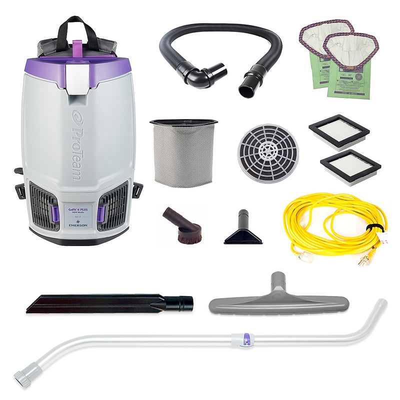ProTeam GoFit 6 PLUS Backpack Vacuum with Xover Performance Telescoping Wand Tool Kit
