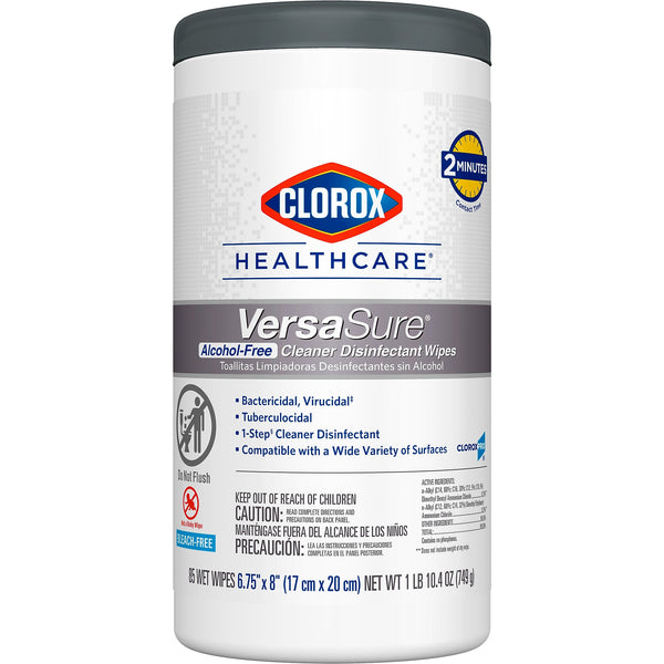 Clorox Healthcare VersaSure Cleaner Disinfectant Wipes, 85 Wipes/Container