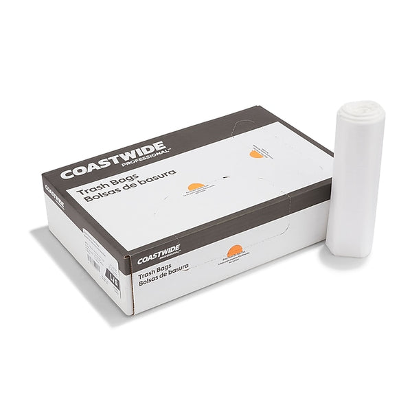Coastwide Professional 40-45 Gallon Trash Bag, 40" x 48", High Density, 16 mic, Natural, 250 Bags/Box