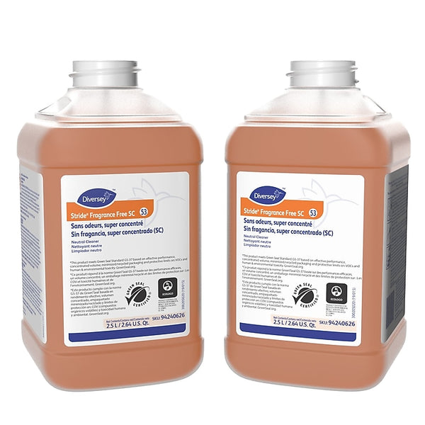 Diversey Stride Fragrance-Free All-Purpose Cleaner Refill, 2.5L, 2/Carton