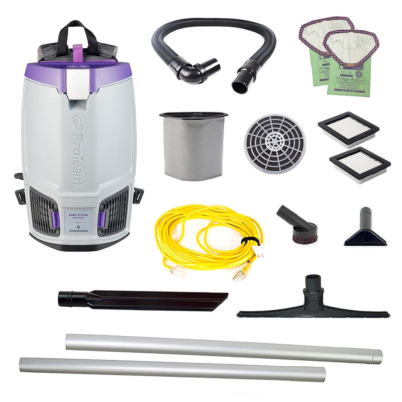 ProTeam GoFit 6 PLUS Backpack Vacuum with 18" Carpet Sidewinder Tool Kit