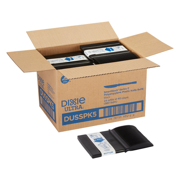 Dixie Ultra SmartStock Series-T Polypropylene Knife Refill, Heavy-Weight, Black, 960/Carton