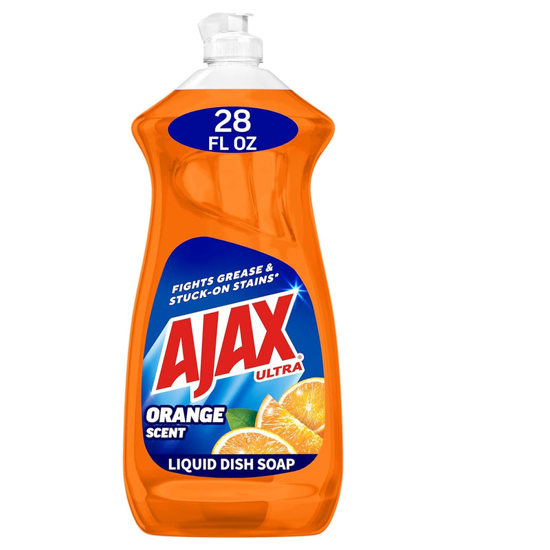Ajax Ultra Liquid Dish Soap, Orange Scent, Triple Action, 28 oz. Bottle