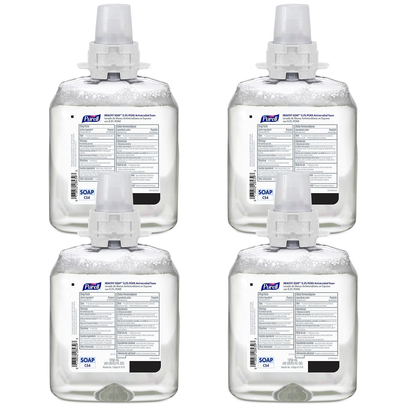PURELL HEALTHY SOAP Antibacterial Foaming Hand Soap Refill for CS4 Dispenser, Floral Scent, 1250 ml., 4/Carton
