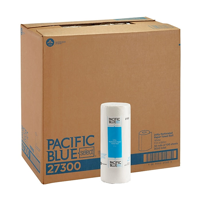 Pacific Blue Select Paper Towels, 2-ply, 100 Sheets/Roll, 30 Rolls/Pack