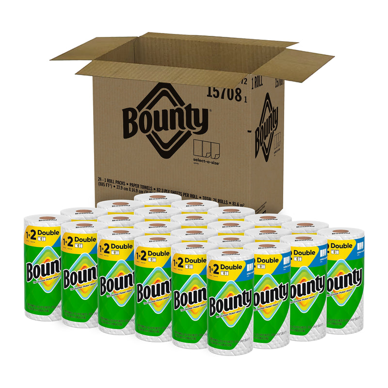 Bounty Select-A-Size Double Roll Paper Towels, 2-ply, 82 Sheets/Roll, 24 Rolls/Pack