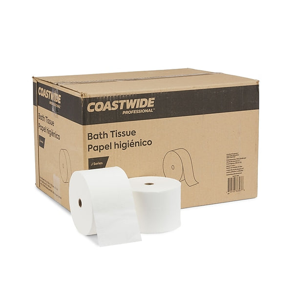 Coastwide Professional J-Series 2-Ply Small Core Bath Tissue, White, 1000 Sheets/Roll, 36 Rolls/Carton