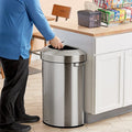 Rubbermaid Refine Stainless Steel Half-Round Open-Top Trash Can 21 Gallon Silver