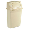 Rubbermaid Commercial Profile Wall-Mount Trash Container 15 Gallon Beige