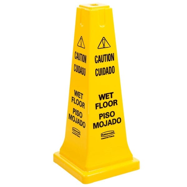 Rubbermaid 25" Caution Wet Floor Safety Cone Yellow