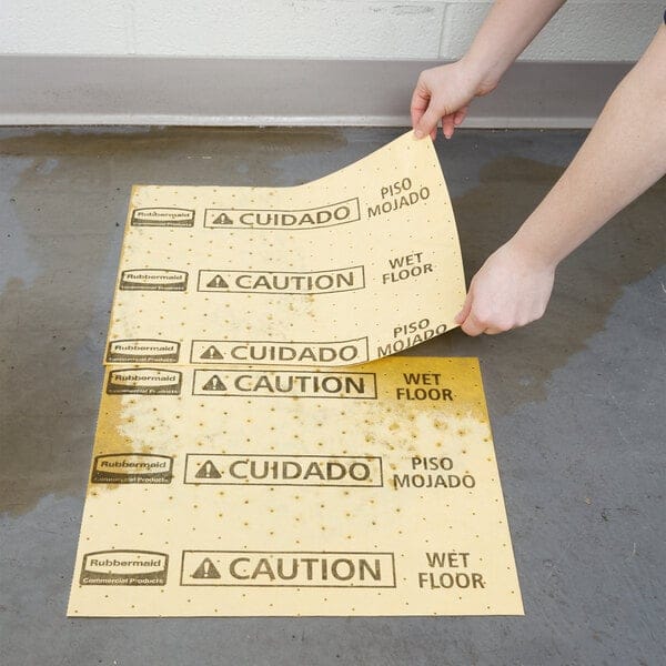 Rubbermaid Over-the-Spill Medium Absorbent Pads 17.4" x 14.9" Yellow 25-Pack